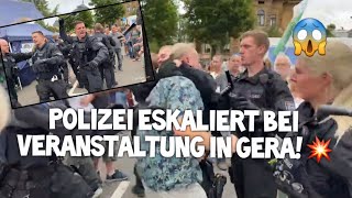 Polizei ESKALIERT bei Sommerfest in Gera völlig 😱💥 Jürgen Elsässer  Martin Sellner  Compact Verbot [upl. by Osman809]