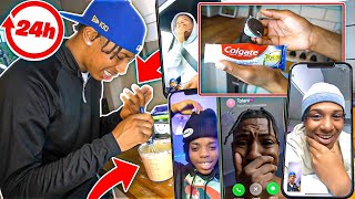 YOUTUBERS CONTROL WHAT I EAT FOR 24 HOURS [upl. by Braswell]