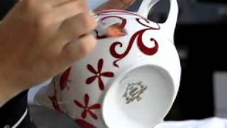 Decoupage com adesivo em porcelana [upl. by Conant]