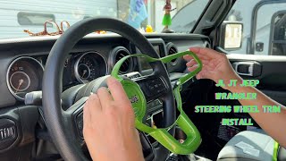 STEERING WHEEL ACCENT COVER TRIM INSTALL JL JT JEEP WRANGLER [upl. by Hermia]