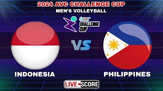 Indonesia vs Philippines  2024 AVC Challenge Cup Live Scoreboard [upl. by Jeremy]