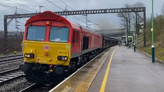 66110 Clags Past Lichfield Trent Valley Hauling Freight With a 2 Tone [upl. by Greenstein]