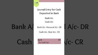 Journal Entries for Cash deposited in bank  Traditional approach  Modern approach  Contra Entry [upl. by Galatea746]