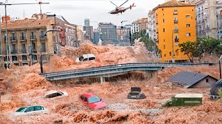 Mass Evacuation in Spain City washed away after severe flooding in Valencia bridge collapsed [upl. by Mundt]