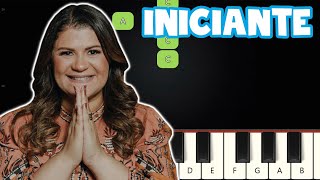 Olharei Para O Alto  Midian Lima  Piano e Teclado Iniciante  Nível Fácil  Tutorial [upl. by Bbor]