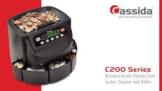 Cassida C200 BusinessGrade Electronic Coin Sorter Counter and Roller [upl. by Ikcir463]