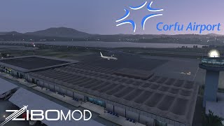 LGKR RNAV34  Zibo 737  XPlane 11  FlyTampa Corfu Greece [upl. by Acisse861]