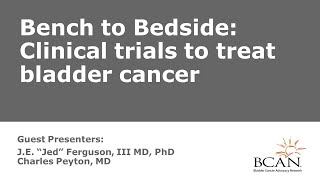 Bench to Bedside Clinical trials to treat bladder cancer  Part 3 QampA [upl. by Tindall]