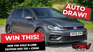 WIN THIS 2019 VW GOLF RLINE EDITION DSG TDI  £1000 [upl. by Alurta706]