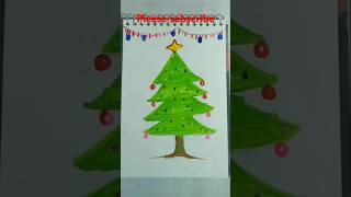 How to a draw Christmas 🌲treeartytshorts trend viralshort kiddrawing [upl. by Menendez567]