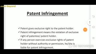 Patent Infringement [upl. by Ecidnac457]