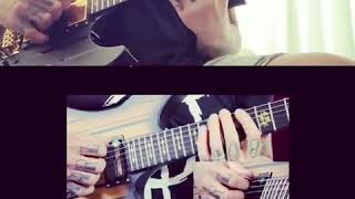 Synyster Gates Avenged Sevenfold playing with himself on guitar [upl. by Meingoldas]