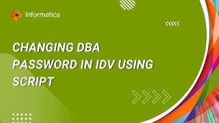 How to change DBA password in IDV using script [upl. by Colon]