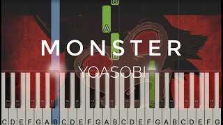 YOASOBI  Monster  EASY Piano Tutorial [upl. by Leanna]