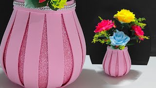 How to make beautiful flower vase for home decoration  diy flower vase [upl. by Annaeoj]