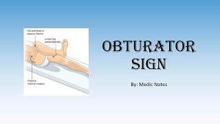 Obturator sign pathophysiology [upl. by Einiffit397]