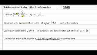 114a Dimensional AnalysisOne Step Conversions [upl. by Kanal]