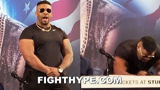 JARRELL MILLER RAGES ON ANTHONY JOSHUA POUNDS TABLE AND THROWS FIT AFTER TRADING WORDS [upl. by Grounds15]