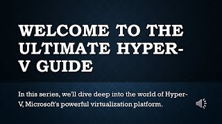 The Ultimate Hyper V Guide Introduction to Mastering Hyper V and Chapter 01 [upl. by Adiaroz910]