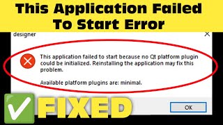 How To Fix No Qt Platform Plugin Could Be Initialized Error  This Application Failed To Start [upl. by Frodina244]