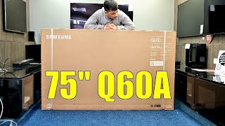 Samsung 75Q60A 75quot Huge QLED 4K HDR TV Unboxing Setup and Demos [upl. by Springer]