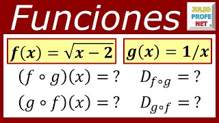 Funciones compuestas y sus dominios [upl. by Ikeda]