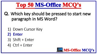 Top 50 MS Office mcq Questions and Answer  Microsoft Office  MS Office [upl. by Arej]