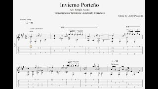 Invierno PorteñoAstor PiazzollaArr Guitarra Sergio AssadTablaturaPartituraSheet MusicPDFFree [upl. by Granny]