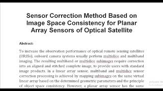 Sensor Correction Method Based on Image Space Consistency for Planar Array Sensors of Optical Satell [upl. by Brewer]