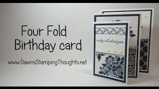 Four Fold Birthday card featuring products from StampinUp [upl. by Nnayrb]