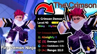 Unlocking The Crimson 001 Shiny Almighty Crimson Demon Ninja In Anime Defenders [upl. by Vyse761]