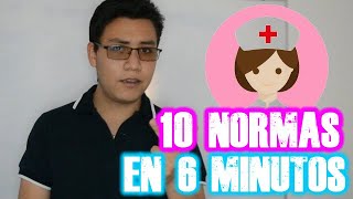 TE EXPLICO 10 NORMAS DE ENFERMERIA EN 6 MINUTOS [upl. by Josie]