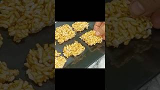 5 minutes Murmure ki chikki Murmura GajjakPuff Rice Gud Chikki Puffed Rice chiki\murmura chikki [upl. by Reltuc]