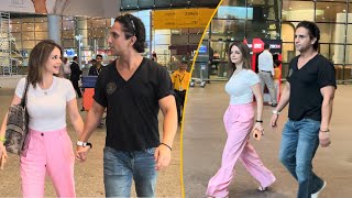 Starry Couple Sussanne Khan amp Arslan Goni Walk HAND In HAND At Mumbai Airport [upl. by Kamal]