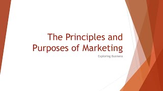 The Principles and Purposes of Marketing  Pearson Edexcel Business BTEC Extended Diploma [upl. by Ociredef]