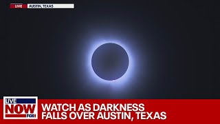 WATCH Solar eclipse darkens the sky over Austin Texas  LiveNOW from FOX [upl. by Nehpets79]