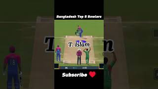 😱Bangladesh Top 5 Bowlers😈 cricket viral shorts gaming rc24battingtips ytshorts ipl2024 [upl. by Grenville]