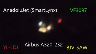 AnadoluJet SmartLynx  VF3097  YLLDJ Silent IAE V2500 Roar [upl. by Atekin]