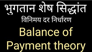 Balance of Payment theory  Exchange rate Hindi  विनिमय दर निर्धारण का भुगतान शेष सिद्धांत [upl. by Blasien]