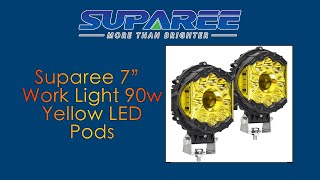 Suparee Amber 7quot Work Light 90W Yellow LED Pods [upl. by Gitel]