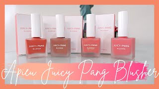 Apieu JUICY PANG Liquid Blush  Hand and Cheek Swatches  For Medium Brown Morena Asian Skin [upl. by Hakilam]