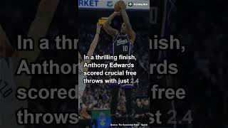 Edwards Late Free Throws Propel Timberwolves to Victory Over Kings nba timberwolves kings [upl. by Nnylatsyrk77]