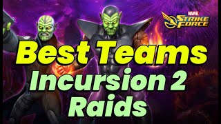 BEST INCURSION 2 RAID TEAMS TO BUILD NOW WHAT POWER LEVELS WORK 2023  MARVEL Strike Force [upl. by Kahcztiy]