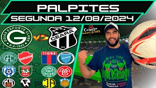 PALPITES DE FUTEBOL PARA HOJE 12 08 2024 SEGUNDA 12 JOGOS  BILHETE PRONTO Caipora Análises e TIPs [upl. by Yrrag]