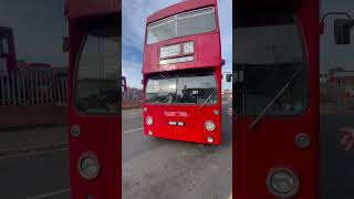 Damier Fleetline amp Leyland Titan both leaving Bromley bus garage [upl. by Brian]