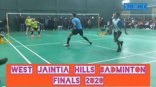 BADMINTON FINALS WEST JAINTIA HILLS DISTRICT OPEN Jowai 2020 MEGHALAYA [upl. by Retsae341]