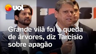 Apagão em SP Tarcísio diz que quedas de árvores foram as maiores responsáveis pela falta de energia [upl. by Brynn678]