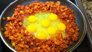 Add eggs to potatoes amp chorizo for the perfect breakfast taco  Papas con chorizo recipe [upl. by Eniamahs213]