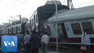 CCTV Footage Shows HeadOn Collision of Trains in India  VOANews [upl. by Swartz]