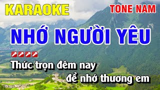 Karaoke Nhớ Người Yêu Tone Nam Nhạc Sống  Nguyễn Linh [upl. by Nalon310]